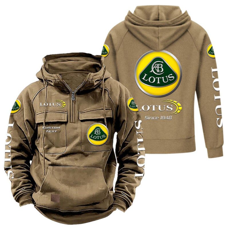 Lotus Vintage Quarter Zip Hoodie Retro Hoodie LQZ1370 4