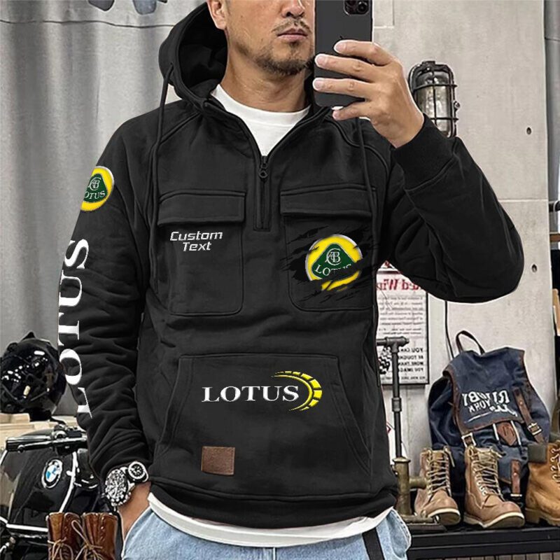 Lotus Vintage Quarter Zip Hoodie Retro Hoodie LQZ1563 1