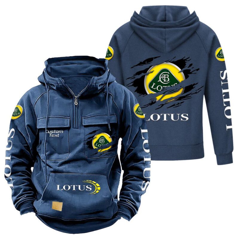 Lotus Vintage Quarter Zip Hoodie Retro Hoodie LQZ1563 2