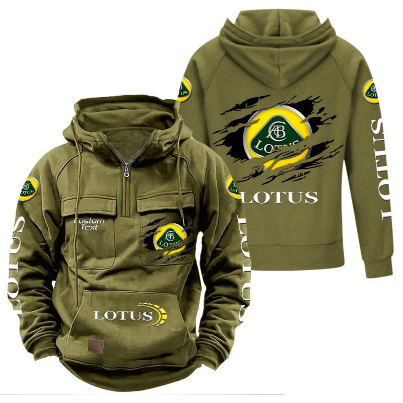 Lotus Vintage Quarter Zip Hoodie Retro Hoodie LQZ1563 3