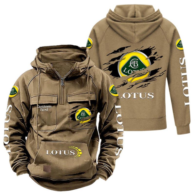Lotus Vintage Quarter Zip Hoodie Retro Hoodie LQZ1563 4
