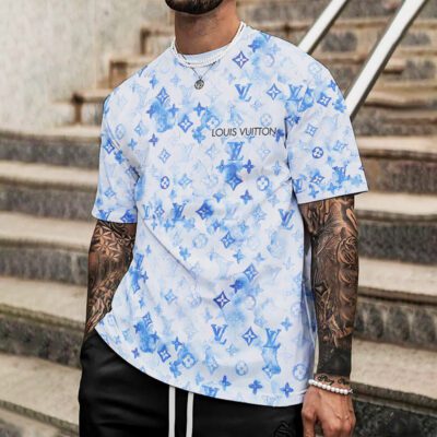 Louis Vuitton Blue Logo Premium Luxury Brand Unisex T-Shirt DRT1047