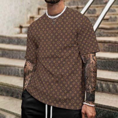Louis Vuitton Brown Logo Premium Unisex T-Shirt Luxury Brand DRT1014