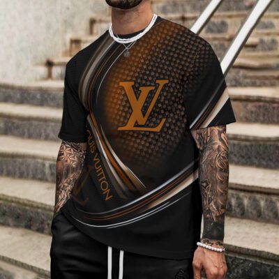 Louis Vuitton Logo Brown Black Premium Unisex T-Shirt Luxury Brand DRT1018