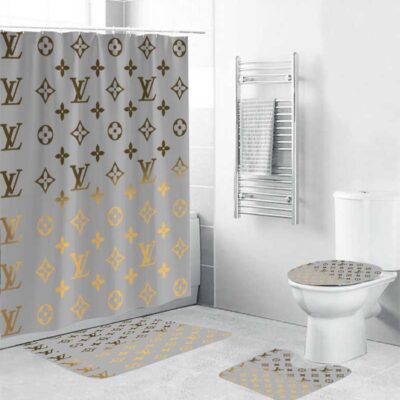 Lv Louis Vuitton Bathroom Set Luxury Shower Curtain Waterproof Luxury Brand Lv Lv Louis Vuitton Style Model BRS179