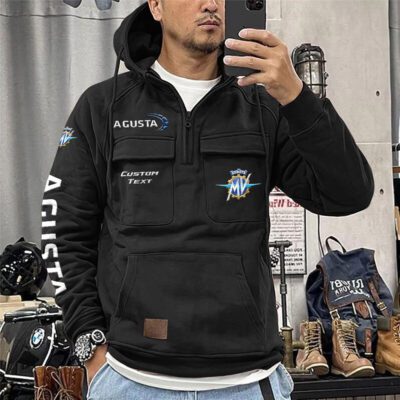 MV Agusta Vintage Quarter Zip Hoodie Retro Hoodie LQZ1173 1 MV Agusta Vintage Quarter Zip Hoodie Retro Hoodie LQZ1173 1
