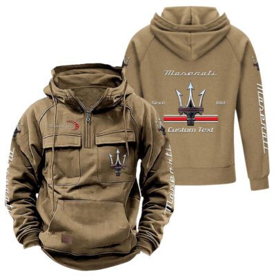 Maserati Vintage Quarter Zip Hoodie Retro Hoodie LQZ1164 4