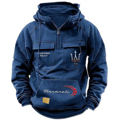 Maserati Vintage Quarter Zip Hoodie Retro Hoodie LQZ1446 2