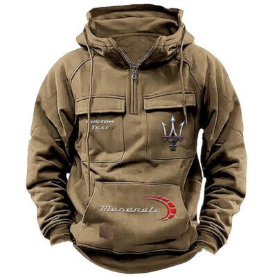 Maserati Vintage Quarter Zip Hoodie Retro Hoodie LQZ1446 4