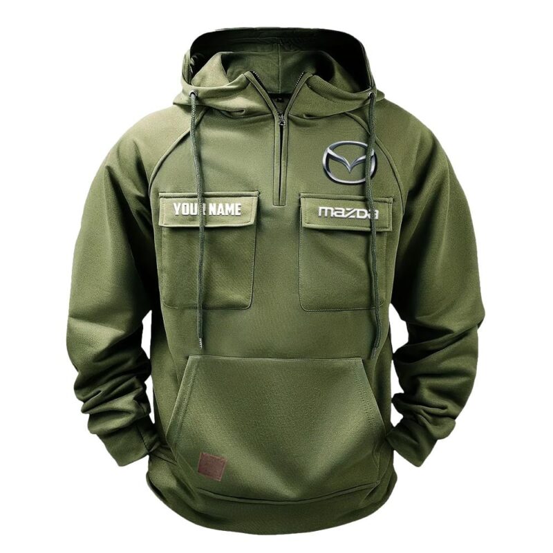 Mazda Vintage Quarter Zip Hoodie Retro Hoodie LQZ1000 2