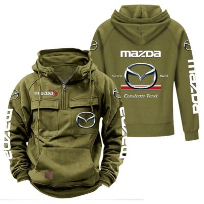 Mazda Vintage Quarter Zip Hoodie Retro Hoodie LQZ1091 3