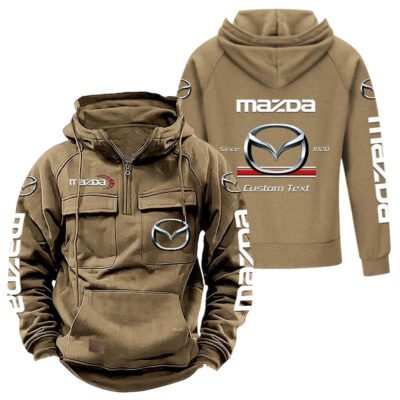 Mazda Vintage Quarter Zip Hoodie Retro Hoodie LQZ1091 4