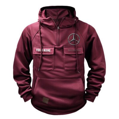 Mercedes Benz Vintage Quarter Zip Hoodie Retro Hoodie LQZ1006 4