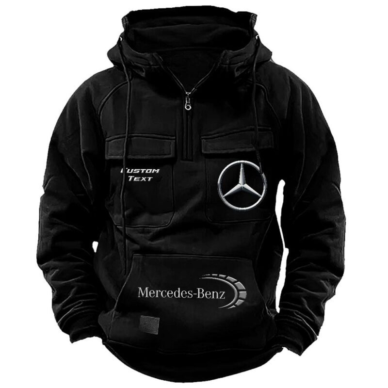 Mercedes Benz Vintage Quarter Zip Hoodie Retro Hoodie LQZ1440 1