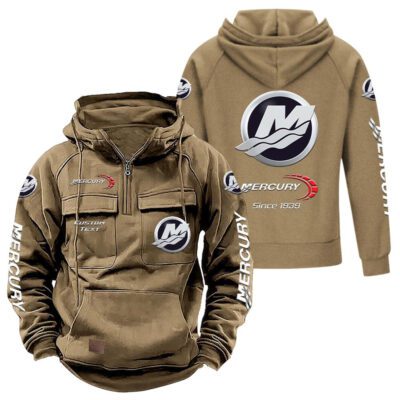 Mercury Marine Vintage Quarter Zip Hoodie Retro Hoodie LQZ1431 4