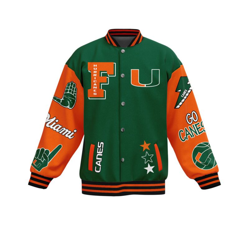 Miami Hurricanes NCAA Baseball Jacket For Fan CFB1069 1