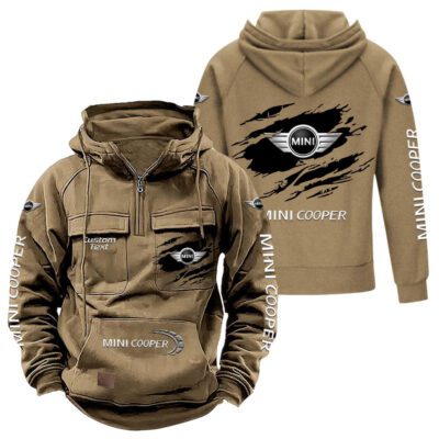 Mini Cooper Vintage Quarter Zip Hoodie Retro Hoodie LQZ1012 4 Mini Cooper Vintage Quarter Zip Hoodie Retro Hoodie LQZ1012 4