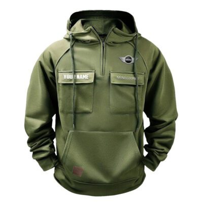 Mini Cooper Vintage Quarter Zip Hoodie Retro Hoodie LQZ1273 2 Mini Cooper Vintage Quarter Zip Hoodie Retro Hoodie LQZ1273 2