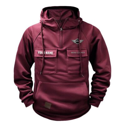 Mini Cooper Vintage Quarter Zip Hoodie Retro Hoodie LQZ1273 4 Mini Cooper Vintage Quarter Zip Hoodie Retro Hoodie LQZ1273 4