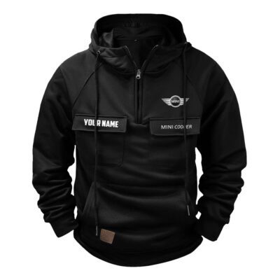 Mini Cooper Vintage Quarter Zip Hoodie Retro Hoodie LQZ1273