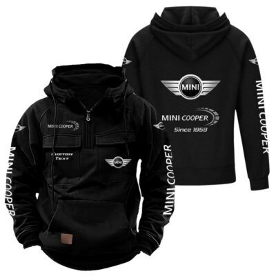 Mini Cooper Vintage Quarter Zip Hoodie Retro Hoodie LQZ1417