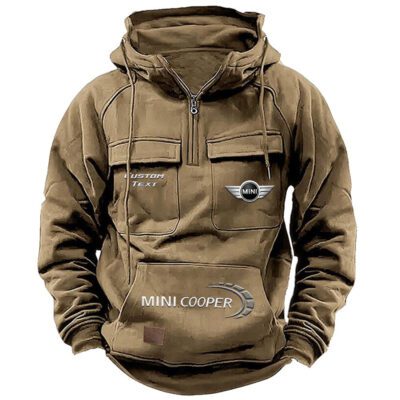Mini Cooper Vintage Quarter Zip Hoodie Retro Hoodie LQZ1481 4
