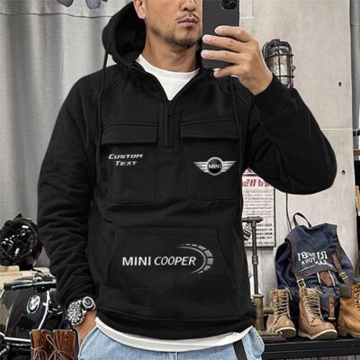 Mini Cooper Vintage Quarter Zip Hoodie Retro Hoodie LQZ1481