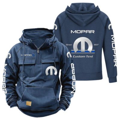 Mopar Vintage Quarter Zip Hoodie Retro Hoodie LQZ1165 2 Mopar Vintage Quarter Zip Hoodie Retro Hoodie LQZ1165 2