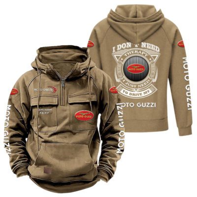 Moto Guzzi Vintage Quarter Zip Hoodie Retro Hoodie LQZ1179 4