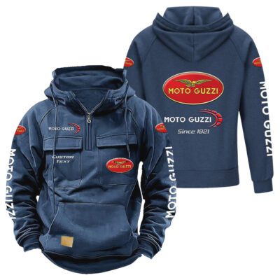 Moto-Guzzi Vintage Quarter Zip Hoodie Retro Hoodie LQZ1316 2 Moto Guzzi Vintage Quarter Zip Hoodie Retro Hoodie LQZ1316 2