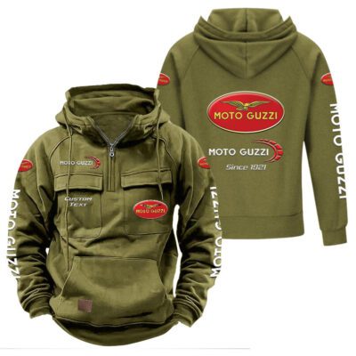 Moto-Guzzi Vintage Quarter Zip Hoodie Retro Hoodie LQZ1316 3 Moto Guzzi Vintage Quarter Zip Hoodie Retro Hoodie LQZ1316 3