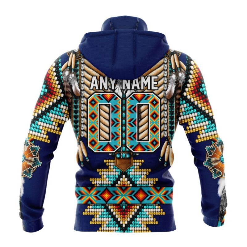 NHL Columbus Blue Jackets Special Native Costume Design Gaiter Hoodie FGH1056 1