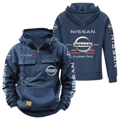 Nissan Vintage Quarter Zip Hoodie Retro Hoodie LQZ1086 2 Nissan Vintage Quarter Zip Hoodie Retro Hoodie LQZ1086 2