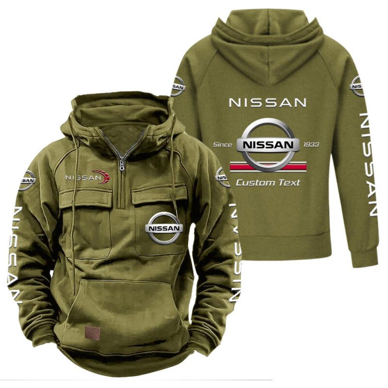 Nissan Vintage Quarter Zip Hoodie Retro Hoodie LQZ1086 3