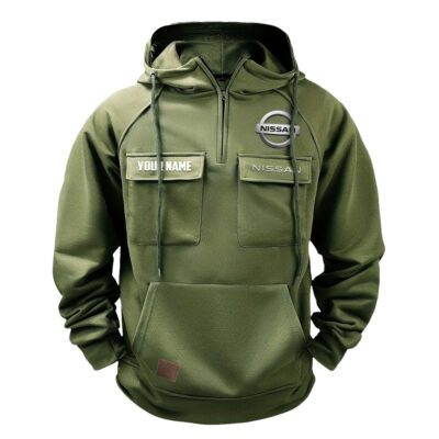 Nissan Vintage Quarter Zip Hoodie Retro Hoodie LQZ1143 2 Nissan Vintage Quarter Zip Hoodie Retro Hoodie LQZ1143 2