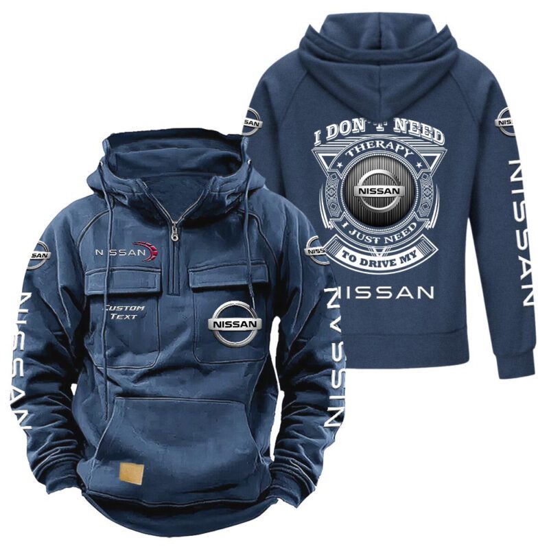 Nissan Vintage Quarter Zip Hoodie Retro Hoodie LQZ1254 2