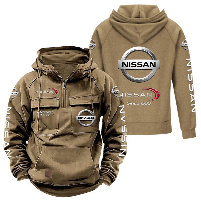 Nissan Vintage Quarter Zip Hoodie Retro Hoodie LQZ1424 4