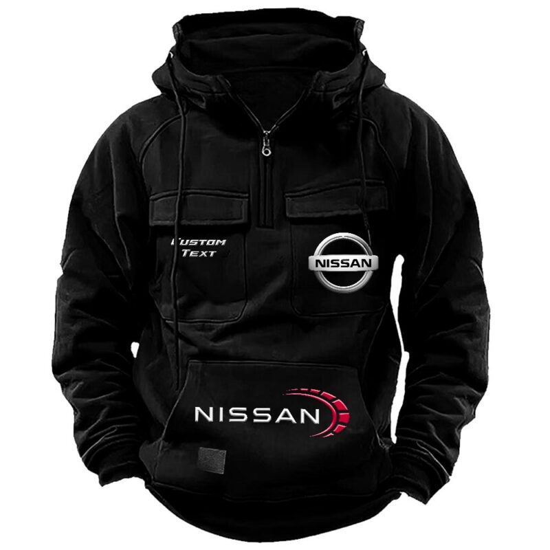 Nissan Vintage Quarter Zip Hoodie Retro Hoodie LQZ1487 1