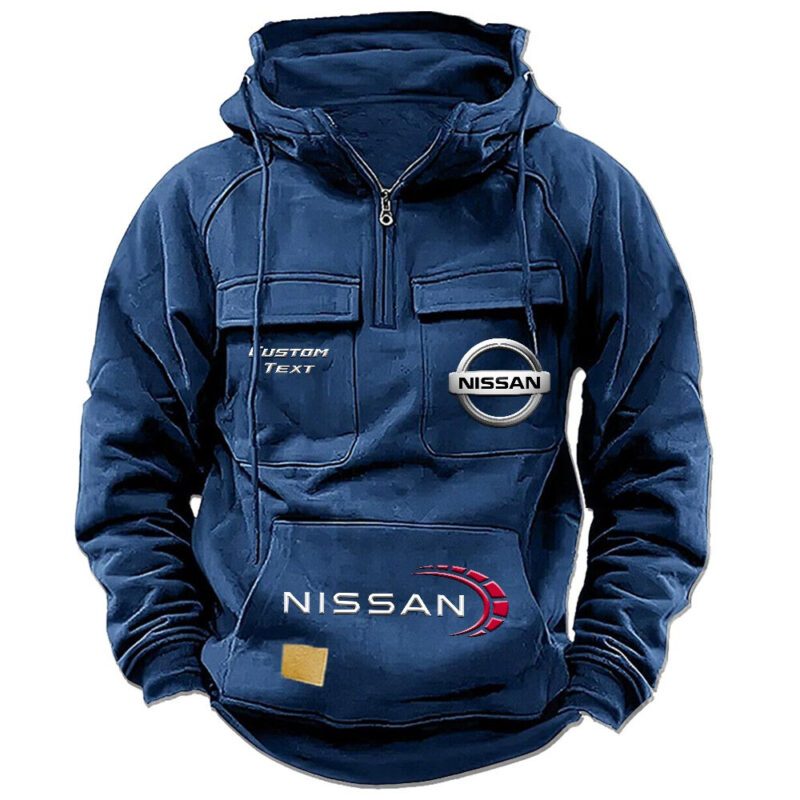 Nissan Vintage Quarter Zip Hoodie Retro Hoodie LQZ1487 2