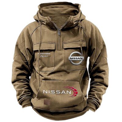 Nissan Vintage Quarter Zip Hoodie Retro Hoodie LQZ1487 4
