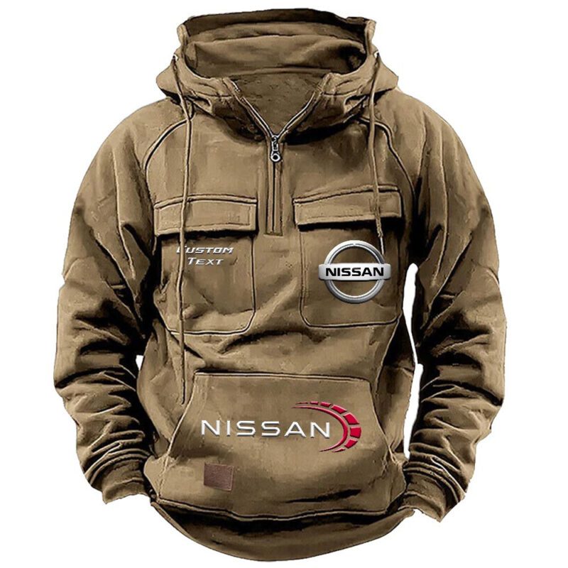 Nissan Vintage Quarter Zip Hoodie Retro Hoodie LQZ1487 4