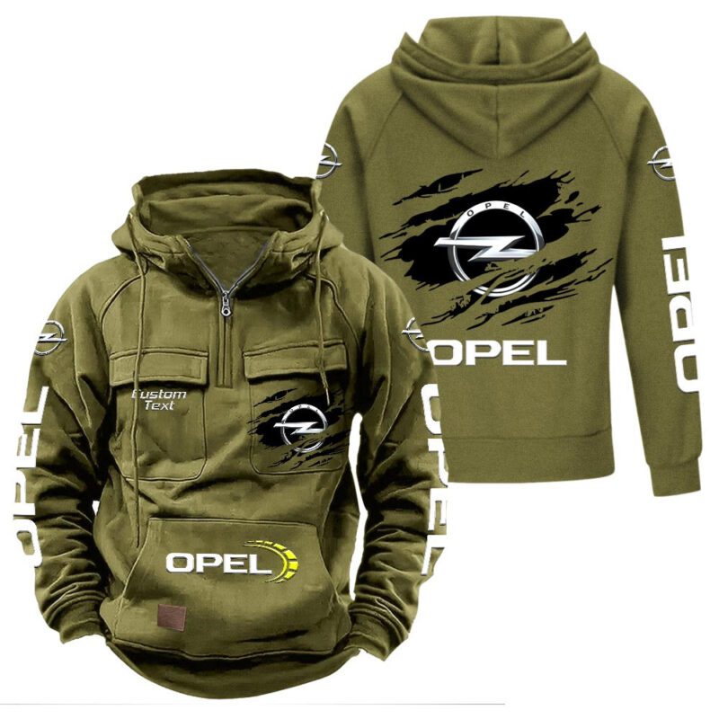 Opel Vintage Quarter Zip Hoodie Retro Hoodie LQZ1021 3