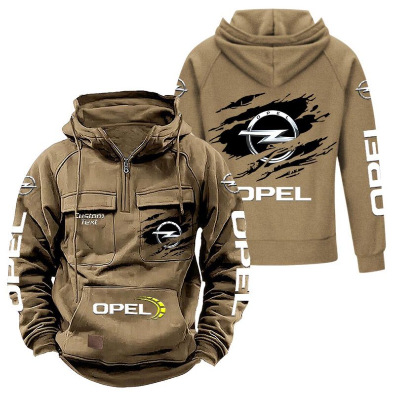 Opel Vintage Quarter Zip Hoodie Retro Hoodie LQZ1021 4