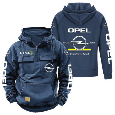 Opel Vintage Quarter Zip Hoodie Retro Hoodie LQZ1121 2 Opel Vintage Quarter Zip Hoodie Retro Hoodie LQZ1121 2