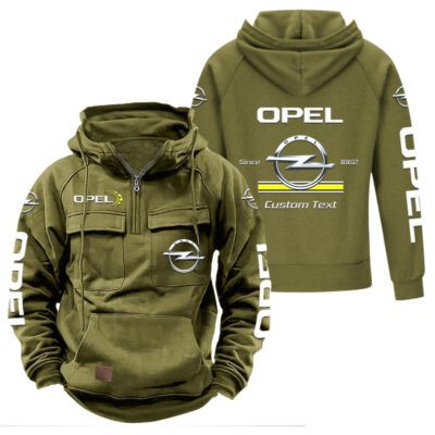 Opel Vintage Quarter Zip Hoodie Retro Hoodie LQZ1121 3 Opel Vintage Quarter Zip Hoodie Retro Hoodie LQZ1121 3