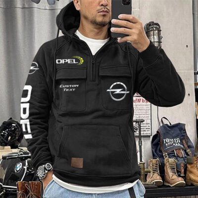 Opel Vintage Quarter Zip Hoodie Retro Hoodie LQZ1295 1 Opel Vintage Quarter Zip Hoodie Retro Hoodie LQZ1295 1
