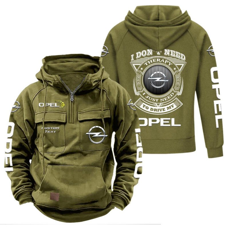 Opel Vintage Quarter Zip Hoodie Retro Hoodie LQZ1295 3