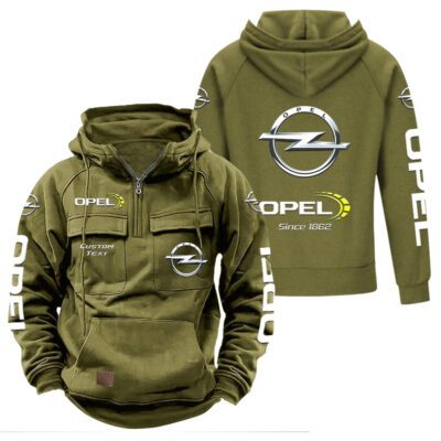 Opel Vintage Quarter Zip Hoodie Retro Hoodie LQZ1427 3