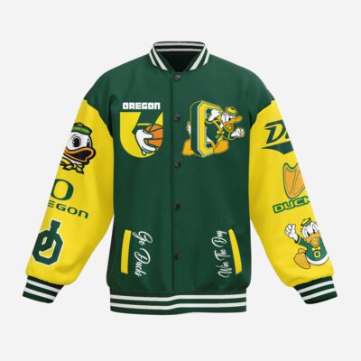 Oregon Ducks NCAA Baseball Jacket For Fan CFB1690 1 Oregon Ducks NCAA Baseball Jacket For Fan CFB1690 1