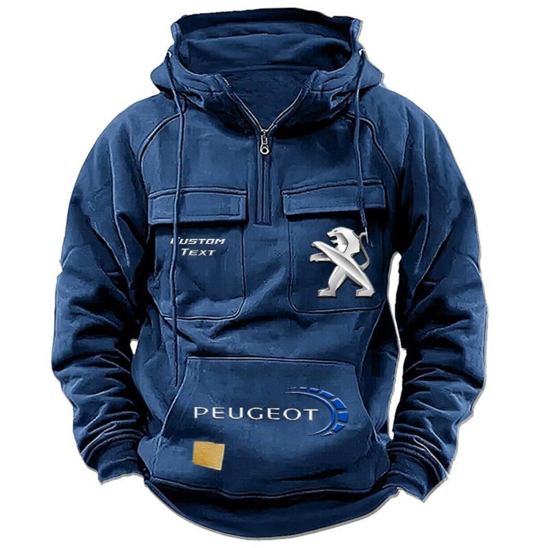 Peugeot Vintage Quarter Zip Hoodie Retro Hoodie LQZ1510 2